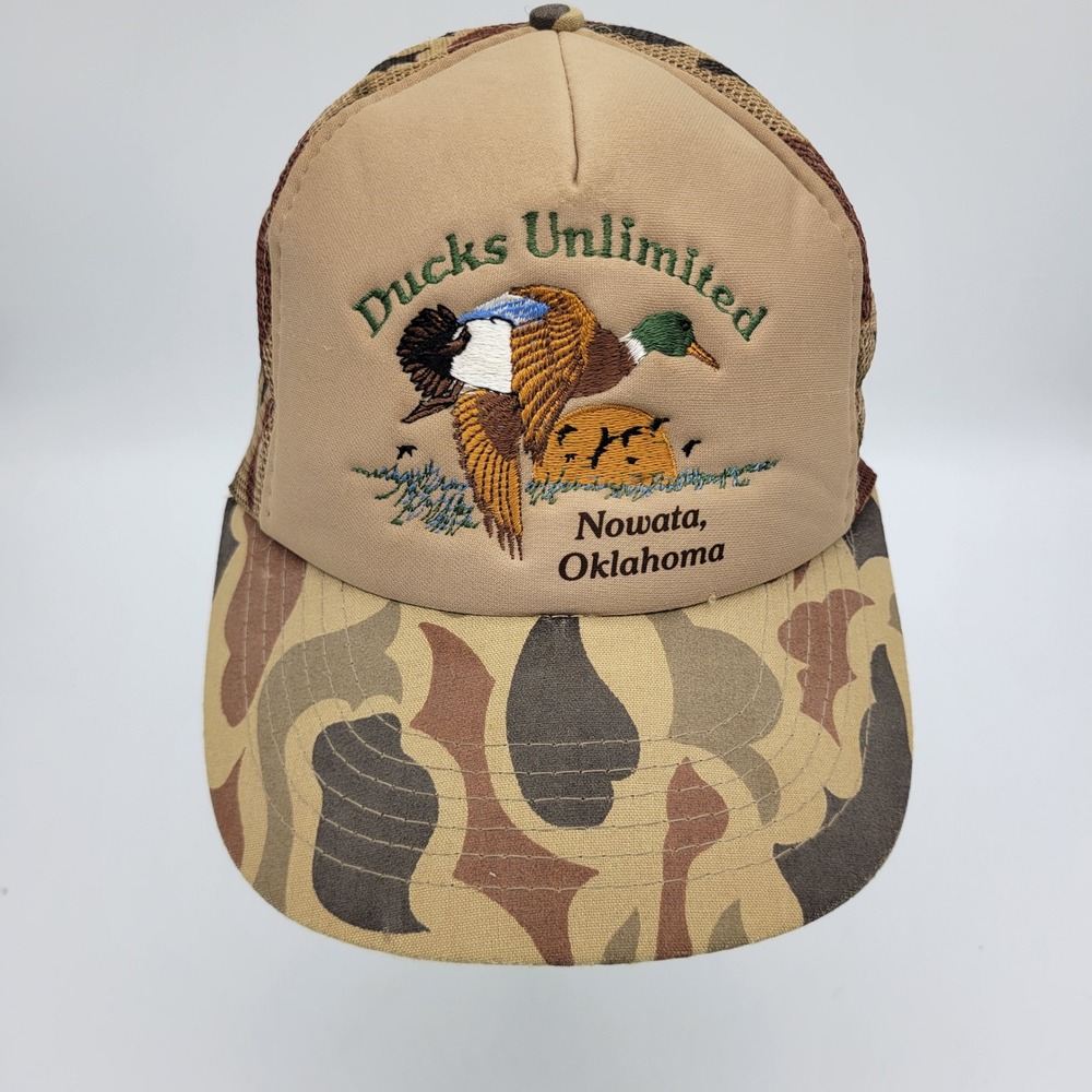 VTG 3 Lot Ducks Unlimited Widgeon Works Camo Trucker Hat Snapback Nowata Cap 123